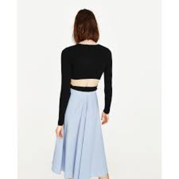 Zara Blue High Waist Midi Skirt Size XS - Picture 4 of 10